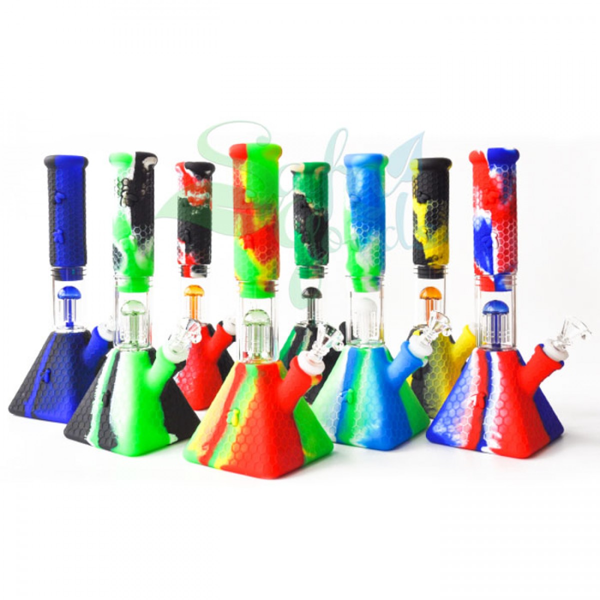 10.5 Inch Silicone Pyramid Water Pipe